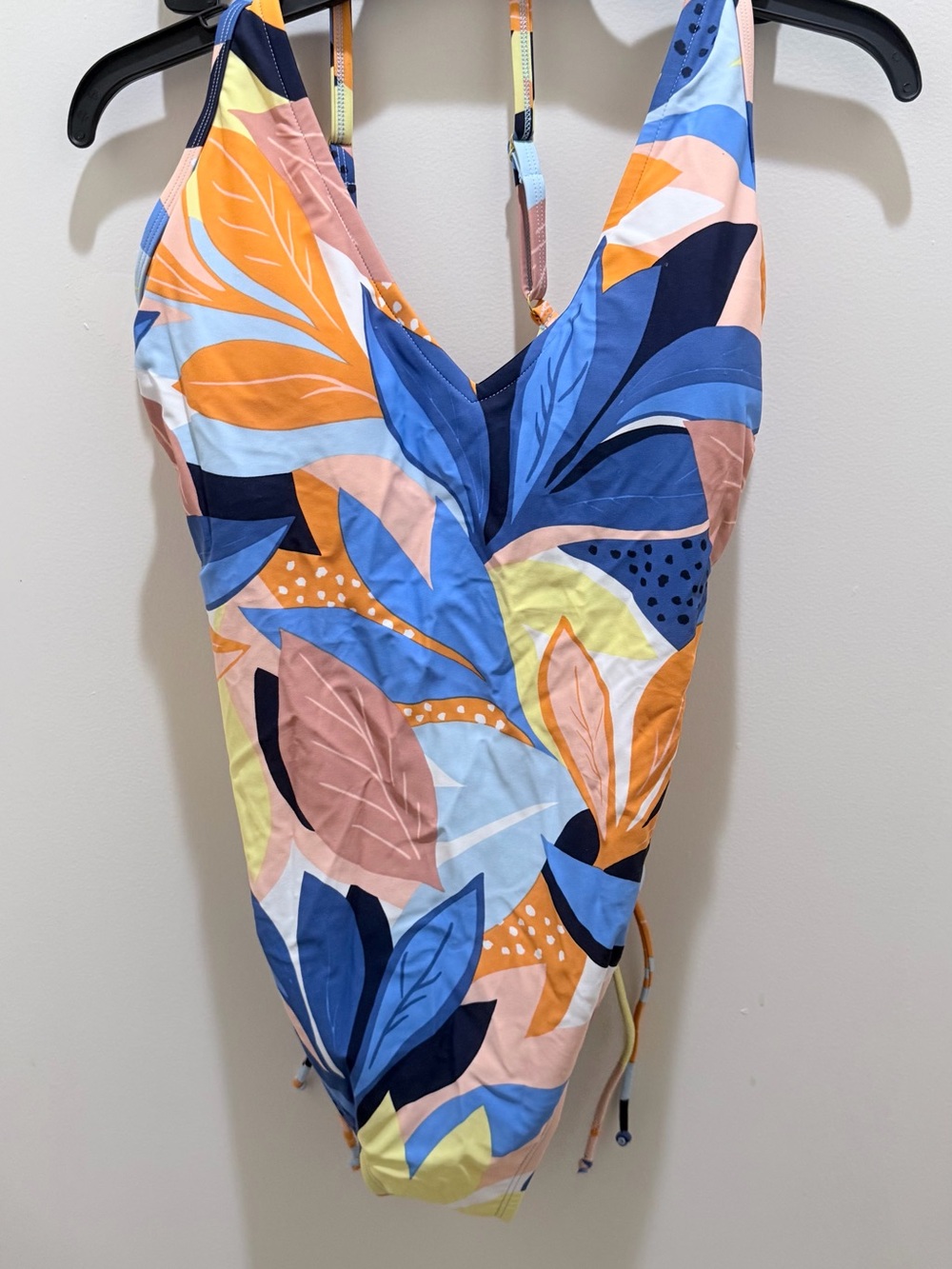 One-Piece Swimsuit - Multicolor Leaf Print